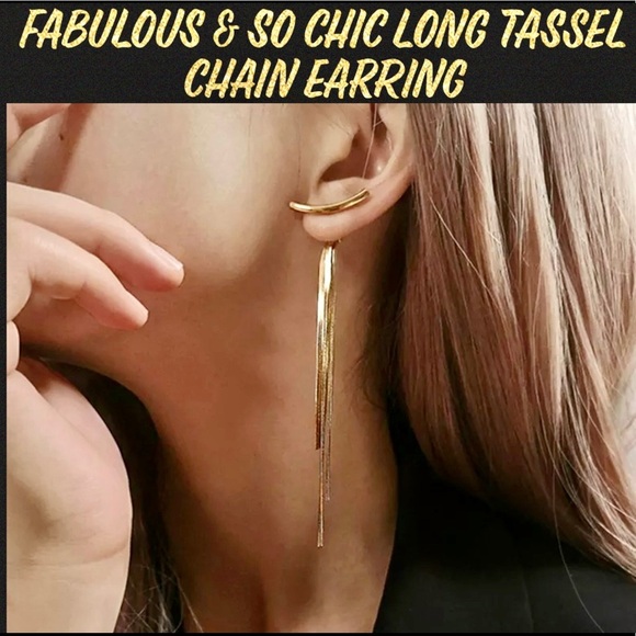 SPARKLY, SEXY & ELEGANT LONG TASSELS EARRINGS TO CALL THE ATTENTION OF EVERYONE - Picture 4 of 12